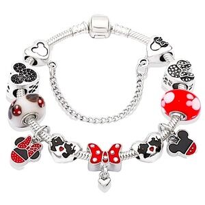 Disney Mickey Minnie Mouse Charm Bracelet